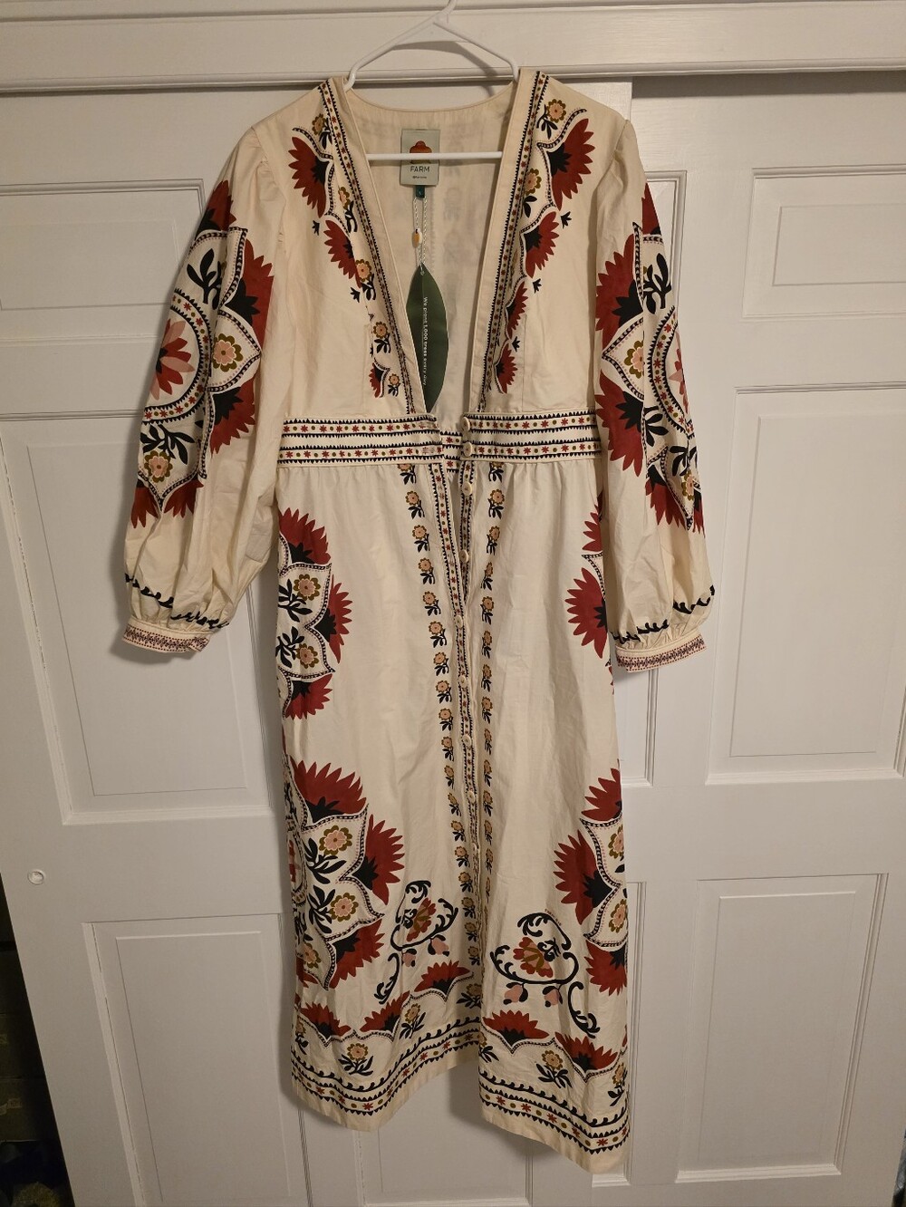 Farm Rio Cream Cashew Mandala Maxi Dress New With Tags - Picture 2 of 5